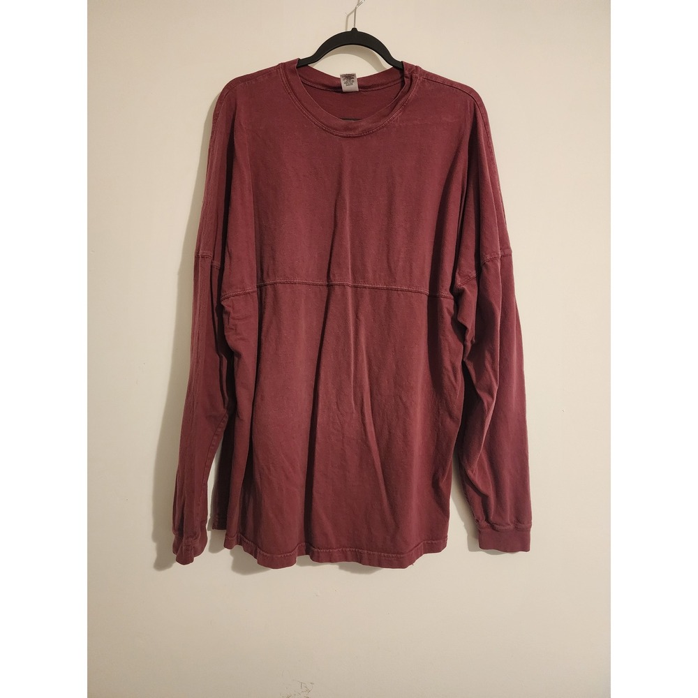 Venley Spirit Jersey Women XXL Maroon Cotton Oversized Long Sleeve Preppy Top